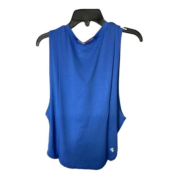 Fourlaps Women's Size Small Cropped Curve Tank Azure Blue Fitness Workout NWT - Picture 3 of 5
